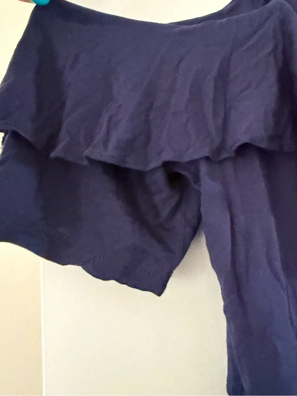 NWT women’s Michael Kors Navy Ruffle Cold-Shoulder Maxi Dress; XL